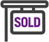Icon illustration of a realtor’s sold sign for mortgages