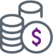 Icon illustration of a stack of money for Credit and Financing