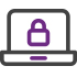 Icon illustration of a lock on a laptop screen for Fraud Mitigation services