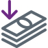 Icon illustration of money with an arrow for Payables services