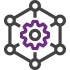 Icon illustration of connected data for Information Management services