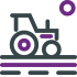 Icon illustration of a tractor in a field for Agribusiness