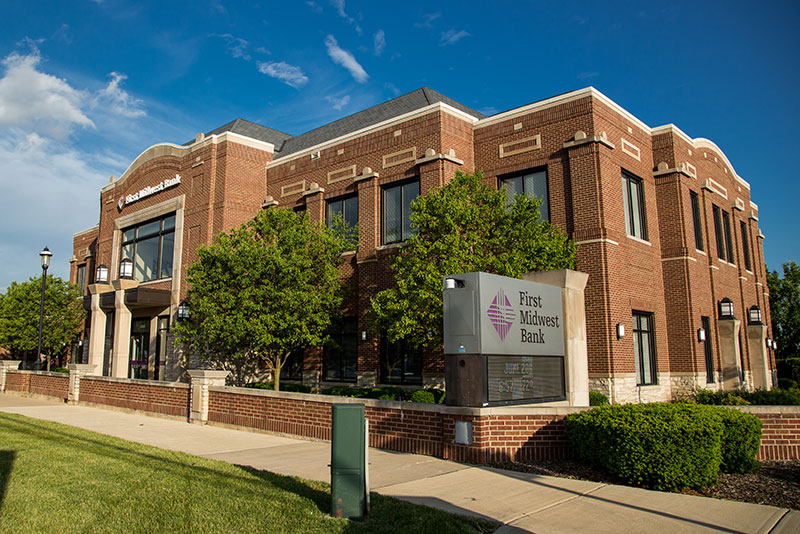 Photo of the exterior of a First Midwest Bank location and the caption Who We Are