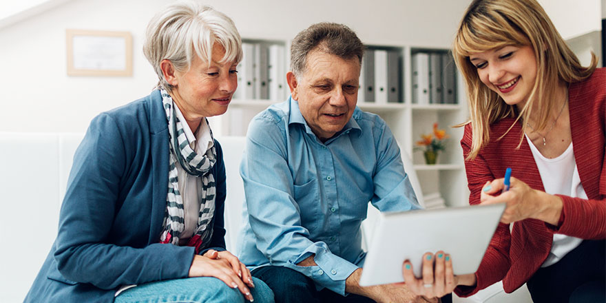 Older couple reviewing their financial plan