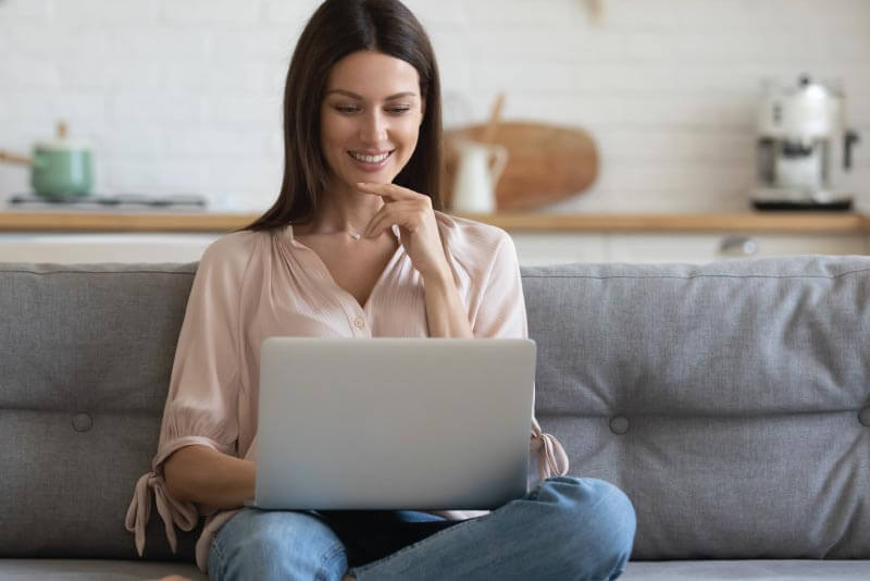 A woman signing up for eStatements